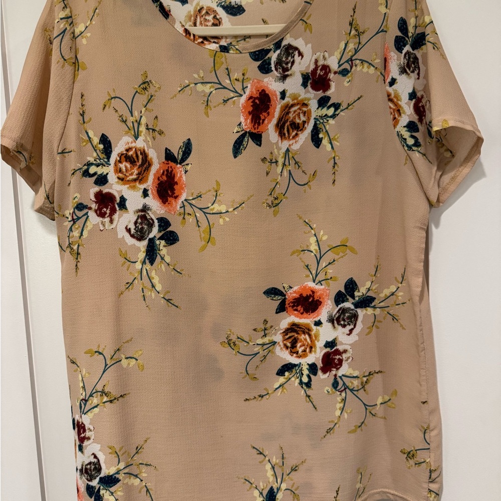 Floral Beige Women's Top